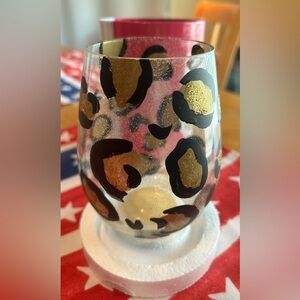 Lolita Leopard stemless wine glass